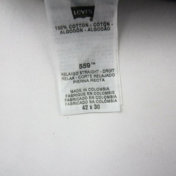 Levi's Mens 559 Relazed Straight Leg Jeans Medium Wash Denim Cotton Size 42x30 - Picture 8 of 10